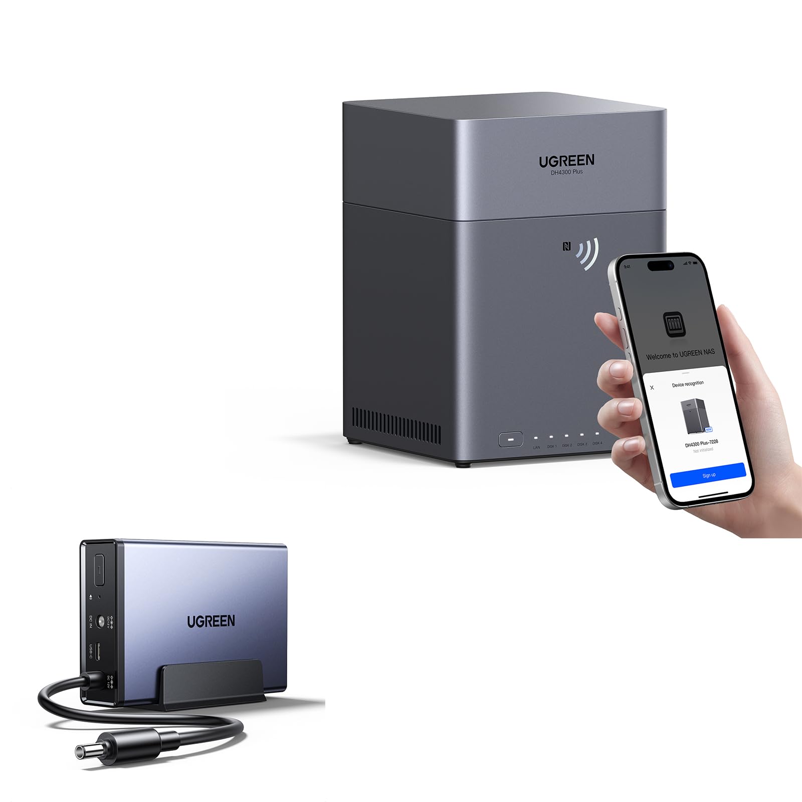 UGREEN NASync DH4300 Plus NAS 4 Baies avec Onduleur US2000
