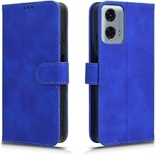 GOKEN Cover per Motorola Moto G34 5G, Custodia Folio in Pelle Flip Wallet Libro Case con Portafoglio, Premium PU/TPU Magnetica Cover con Supporto di Stand/Carte Slot Blu