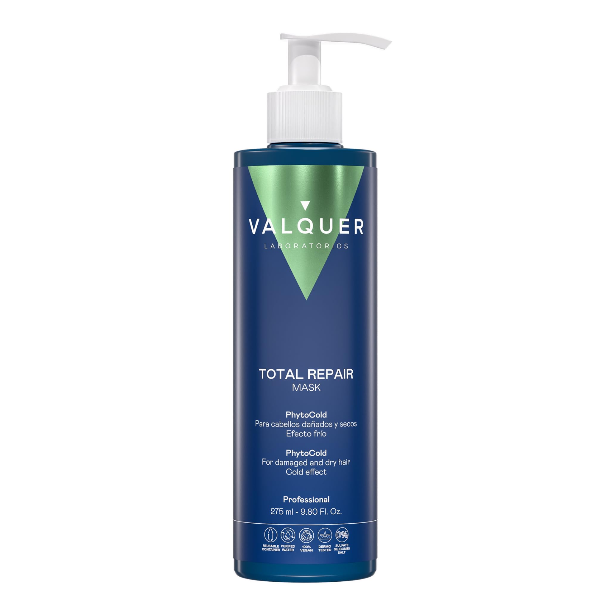 VALQUER Total Repair Zero Hair Mask – Cooling Effect | Hydrating, Repairing & Nourishing for Damaged and Dry Hair | Anti-Frizz with Blueberry & Macadamia Oil | Vegan | 275 ml