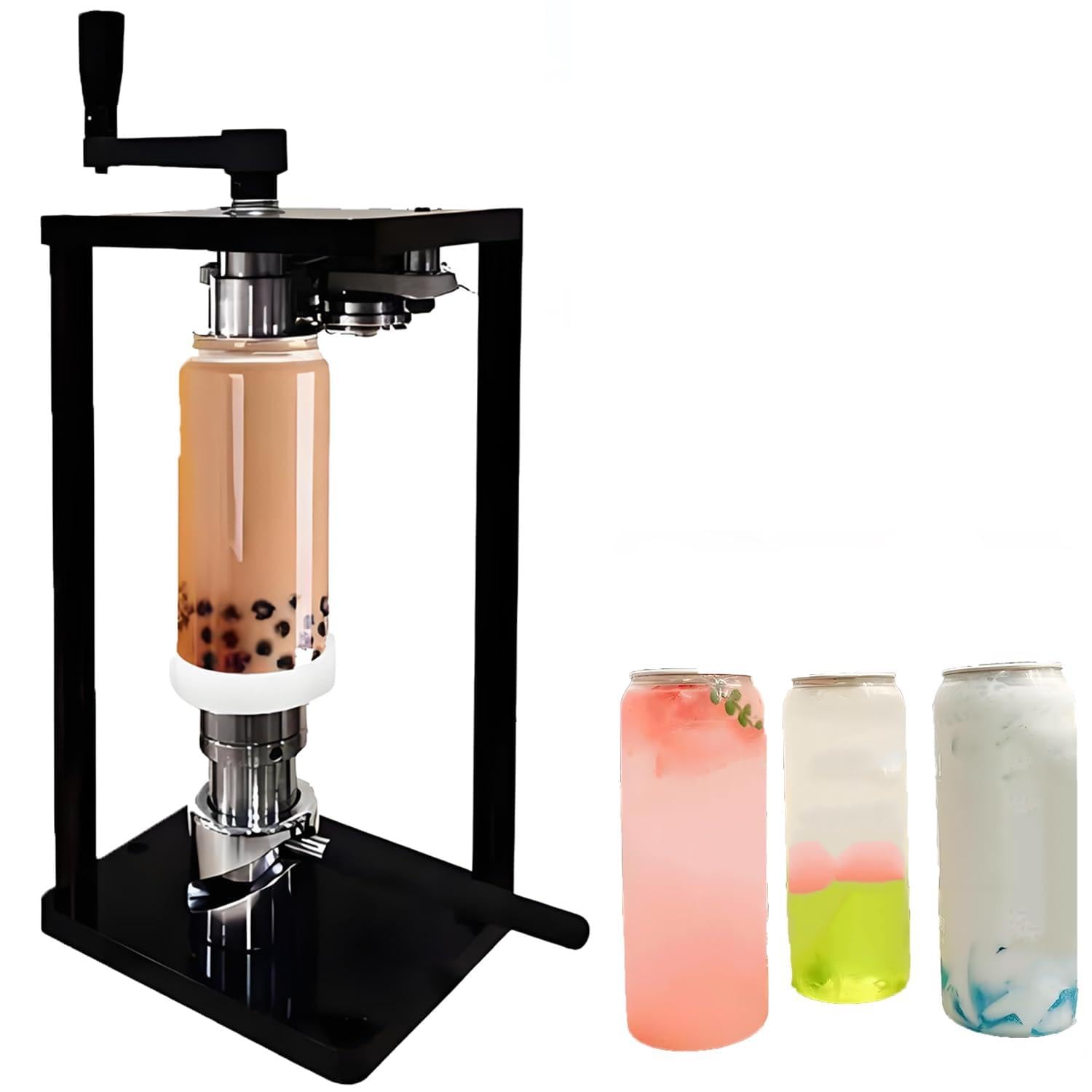 Manual Máquina Selladora Latas con Base Fija,Negro 500mljar