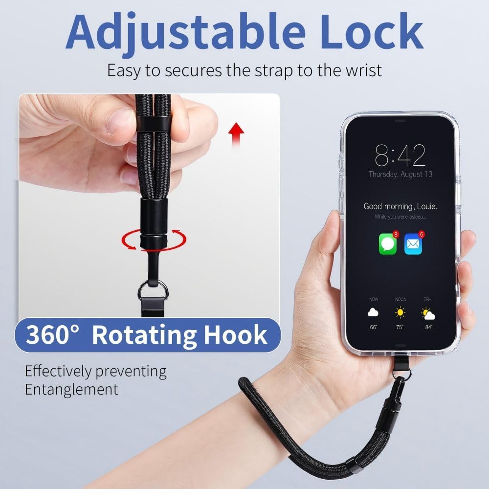 BowieMall Phone Lanyard, Anti Theft Mobile Strap with 360°Rotating Hook — Amazon image 2
