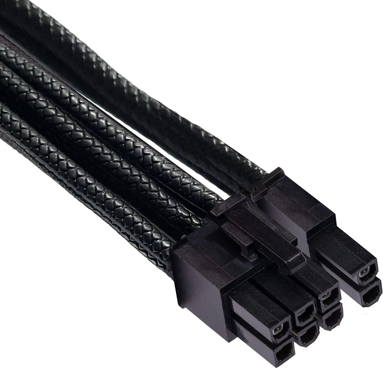 Pojedynczy kabel PCIe do zasilacza Corsair, proces wytłaczania, kable PCIe (podwójne złącze 6+2-pinowe), czarny