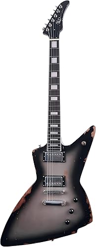 KGD Relic - Guitarra eléctrica, tuerca de hueso, guitarra de metal pesado reliquia de 6 cuerdas, guitarras profesionaleseléctricas para adultos