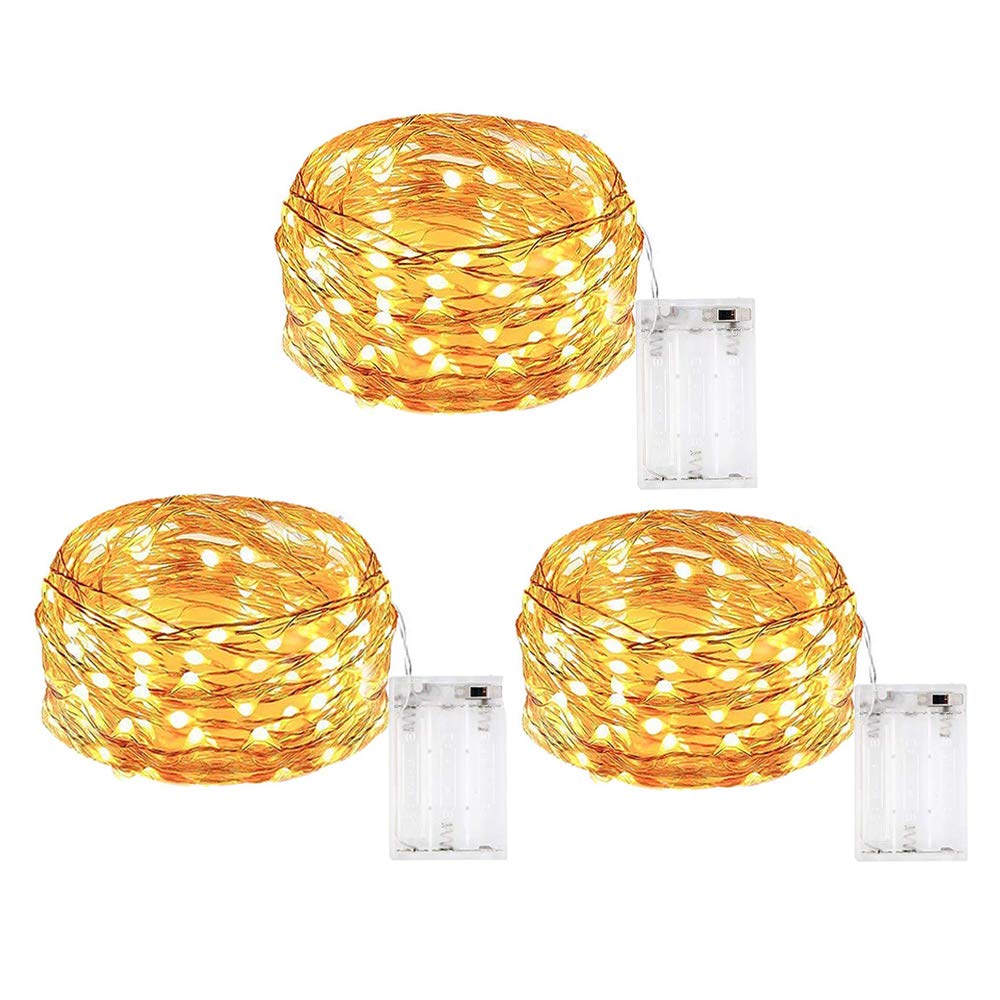 BOLWEO LED Lichterkette, 10Ft/3M 30Leds Weihnachtsschnur-Lichter Outdoor LED String Lichterkette Batterie Betrieben, Wasserdicht Lichter für Weihnachtsbaum CHRISTMAS, Festlich, Hochzeiten