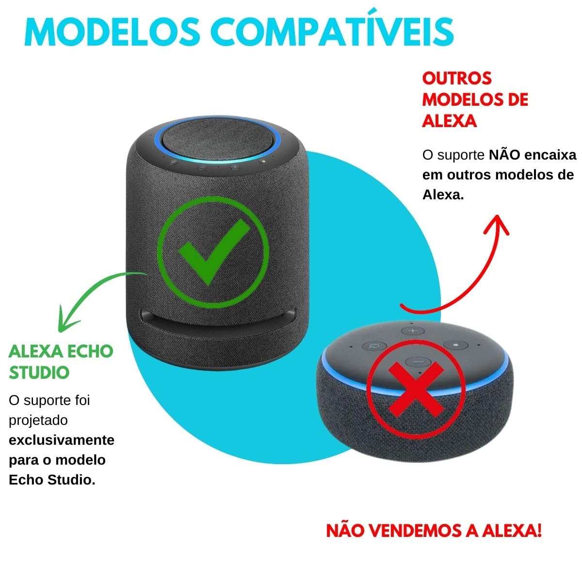Suporte de Teto ou Parede p/Alexa Echo Studio – Base Stand