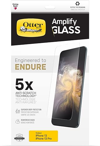 OtterBox AMPLIFY - Protector de pantalla de vidrio para iPhone 13 y iPhone 13 Pro, transparente (GEN 2) disponible en Yaxa Colombia
