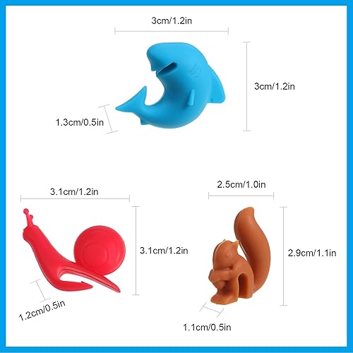 Miniatura 2 de Boao 36 soportes para bolsas de té de silicona, lindo colgador de bolsas de té, clip colorido para bolsas de té en forma de animales, para