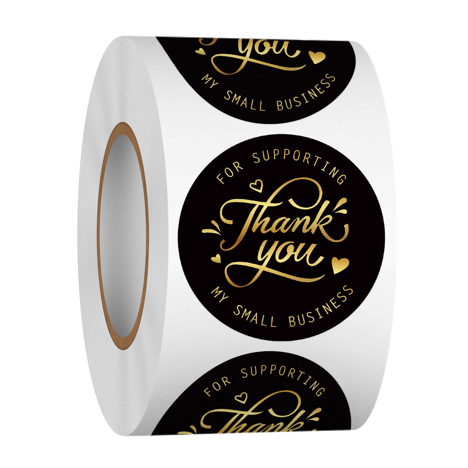 Heyfibro 500 PCS 1.5 Inch Thank You for Supporting My Small Business Stickers for Packing, Parties, Bags, Boxes(Black)