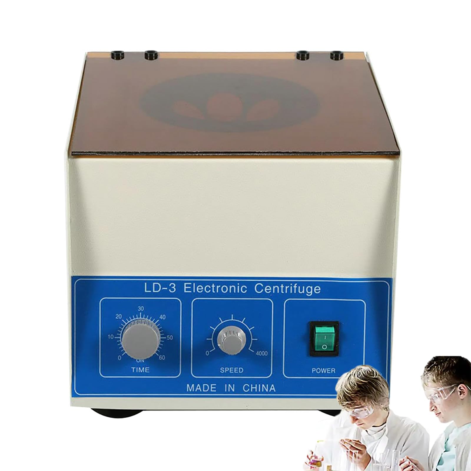 Centrífuga de laboratorio de mesa con velocidad ajustable y temporizador para aplicaciones médicas y de investigación