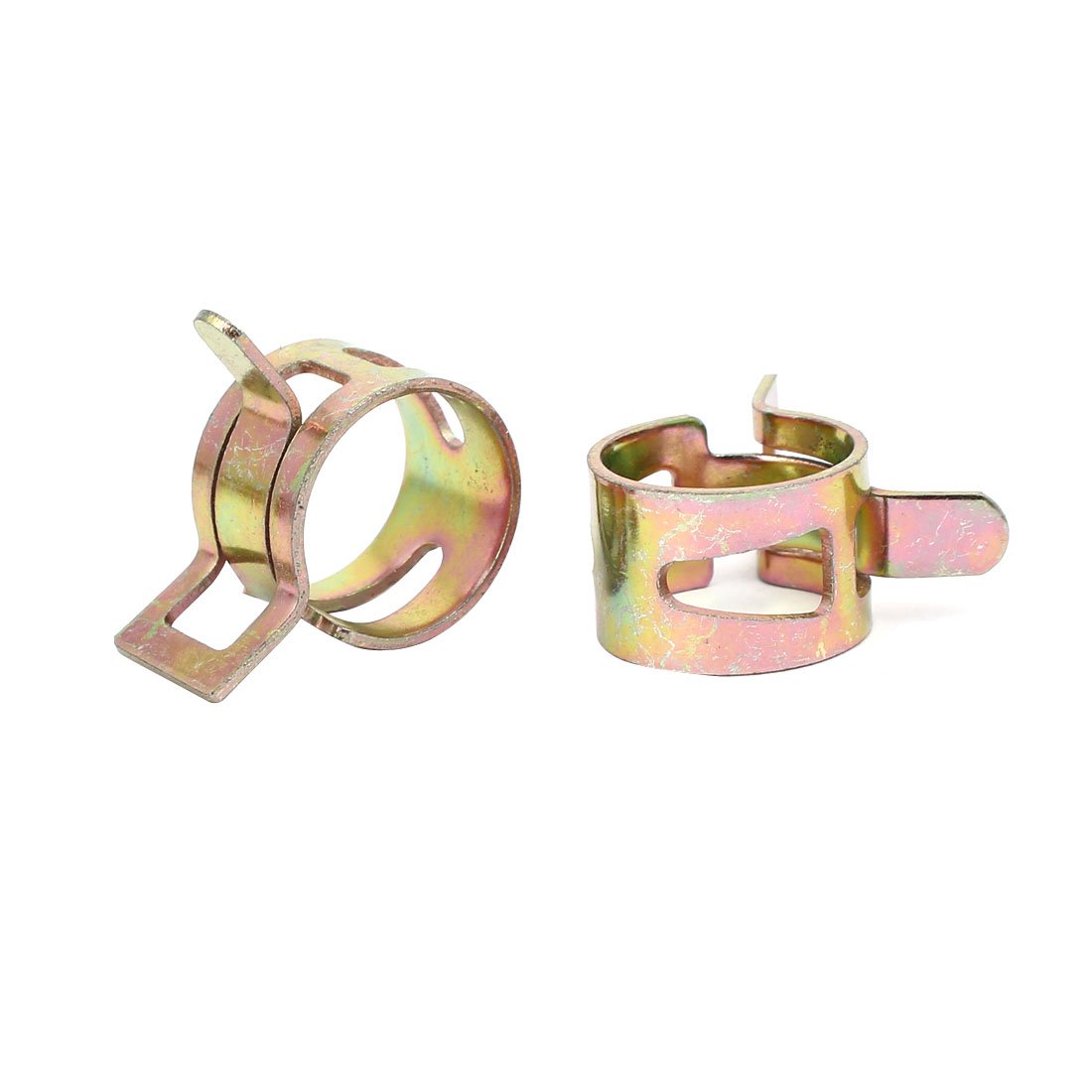 Aexit 16mm Inner Clamps Dia Yellow Zinc Plated Water Pipe Fuel Line Hose Clamps Strap Clamps Clips 20pcs