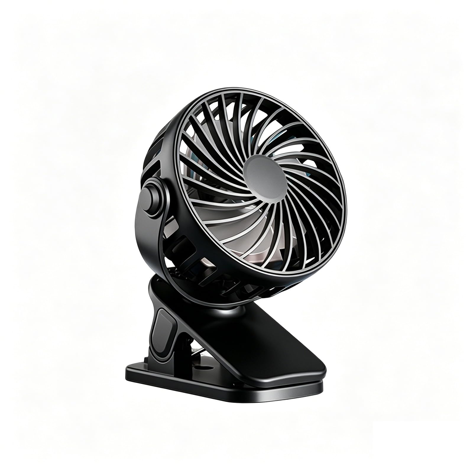 MOFIC Portable Clip on Fan, USB Rechargeable Pram Fan, 720° Rotatable Mini Desk Fans with 3 Speed & Night Light, Battery Operated Personal Small Table Fan for Stroller Car Seat (Black)