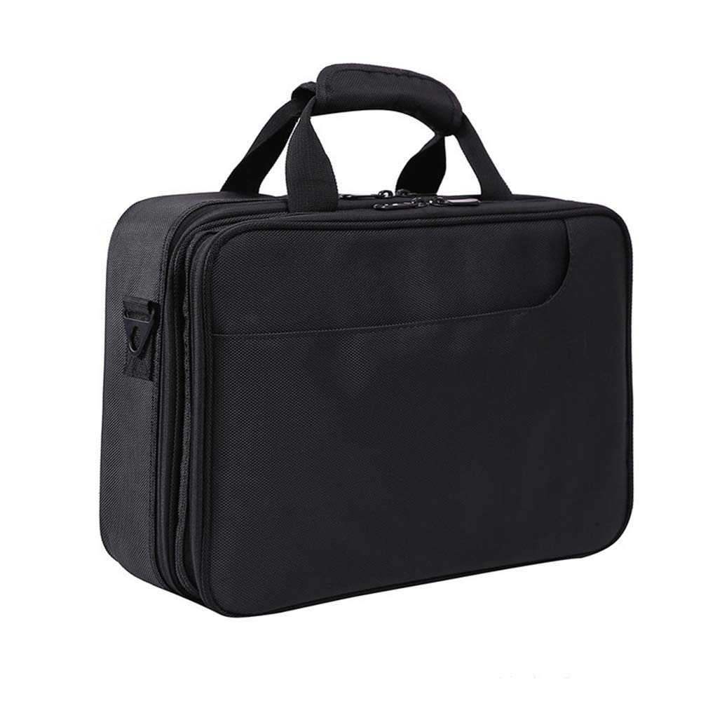 Dauerhaft Kosmetiktasche Portable Reise Make Up Tasche, Make-up Pinsel Organizer Tasche mit Reißverschluss wasserdicht große Kulturbeutel für Frauen & Männer Room, Black