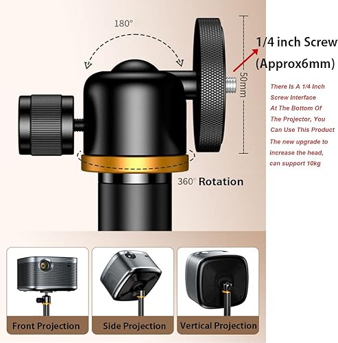 Miniatura 4 de Soporte para proyector, estante para proyector de piso, uso oculto, giro de 360°, ajuste de altura de 5 etapas 29/49/69/89/42.9 in, techo
