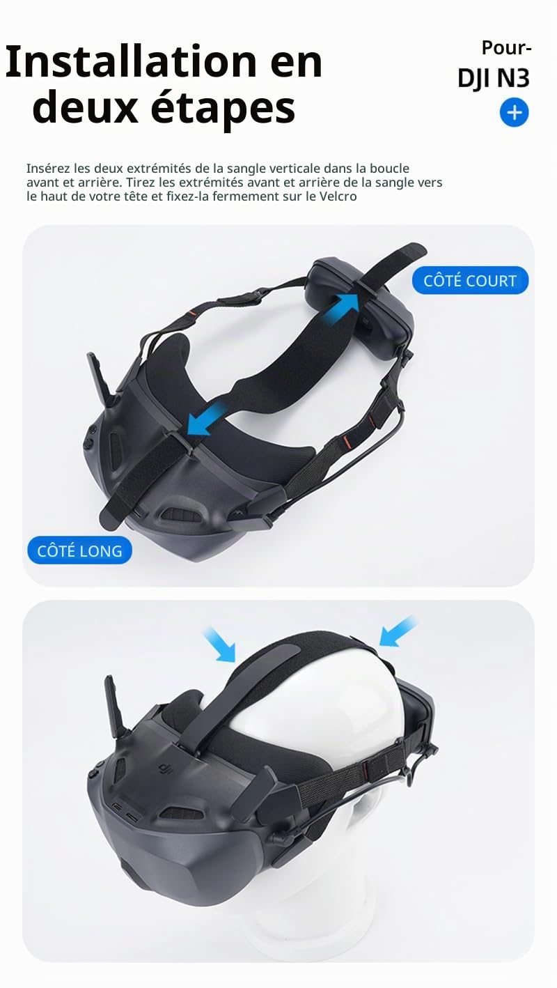 Bandeau pour DJI Goggles N3, facile à porter et confortable, ceinture de décompression, accessoire de drone DJI Neo/Avata 2 Motion Fly More Combo (simple)