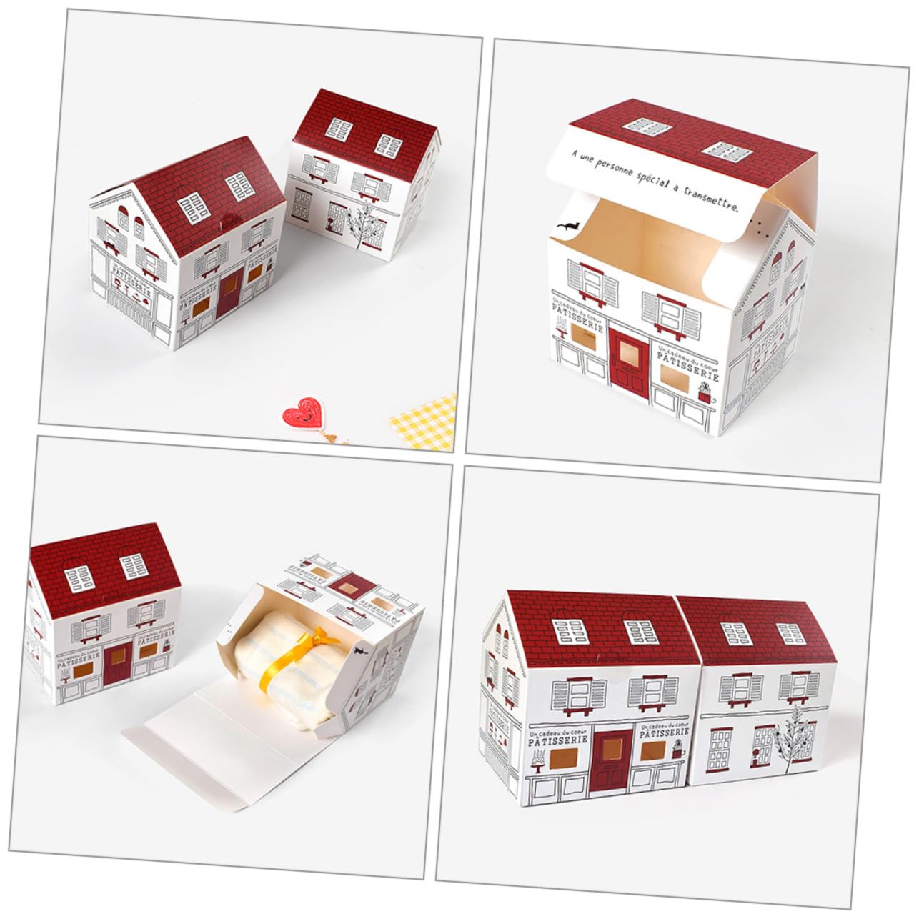 20 pezzi Scatole Porta Caramelle Forma di Casa Nordic Leggere e Compattee Scatoline Regalo per Bomboniere Matrimonio e Feste Cartone Bianco Sicuro per Dolci e Biscotti