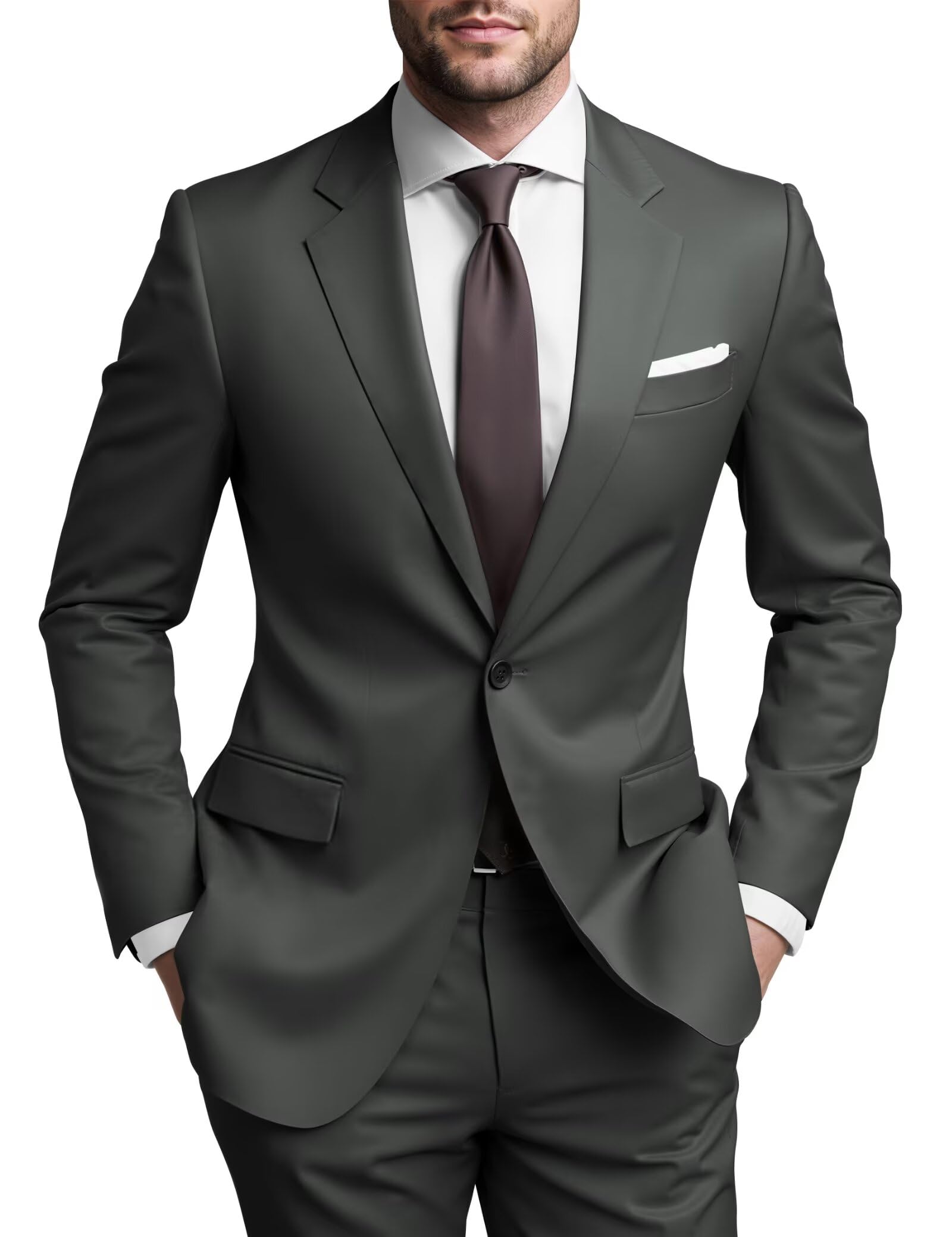 SHUZHXLZANGY Mens Suits Regular Fit 2 Piece Suit for Men Wedding Prom Business Formal Suit