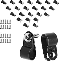 Vista 12 de 120 abrazaderas de cable tipo R de 1/2 pulgada, clips de cable de alambre de nailon con tornillos M4, clips de sujeción de cable de montaje de Blanco
