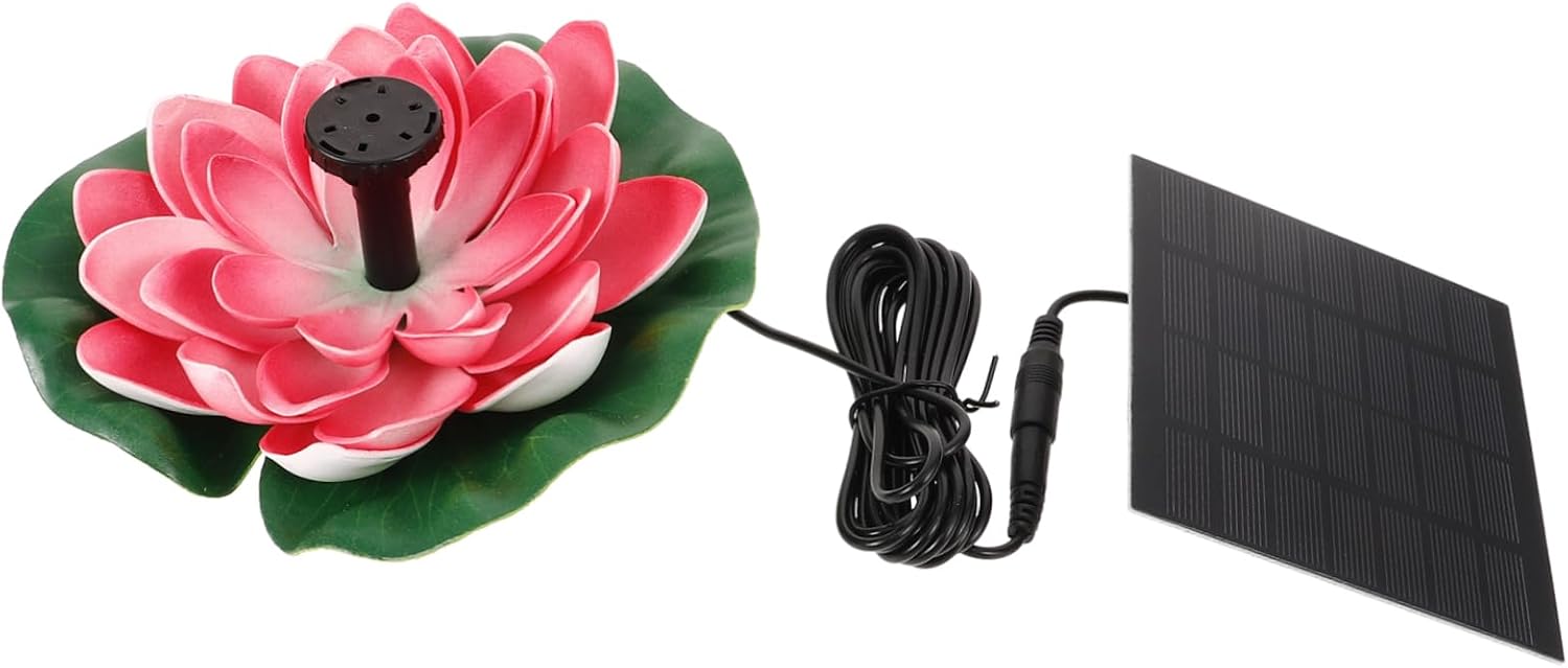 1set Pump Lotus-Shaped Floating Water Feature for Garden Decor Easy Installation Solar-Powered No Battery Required for Outdoor Spaces