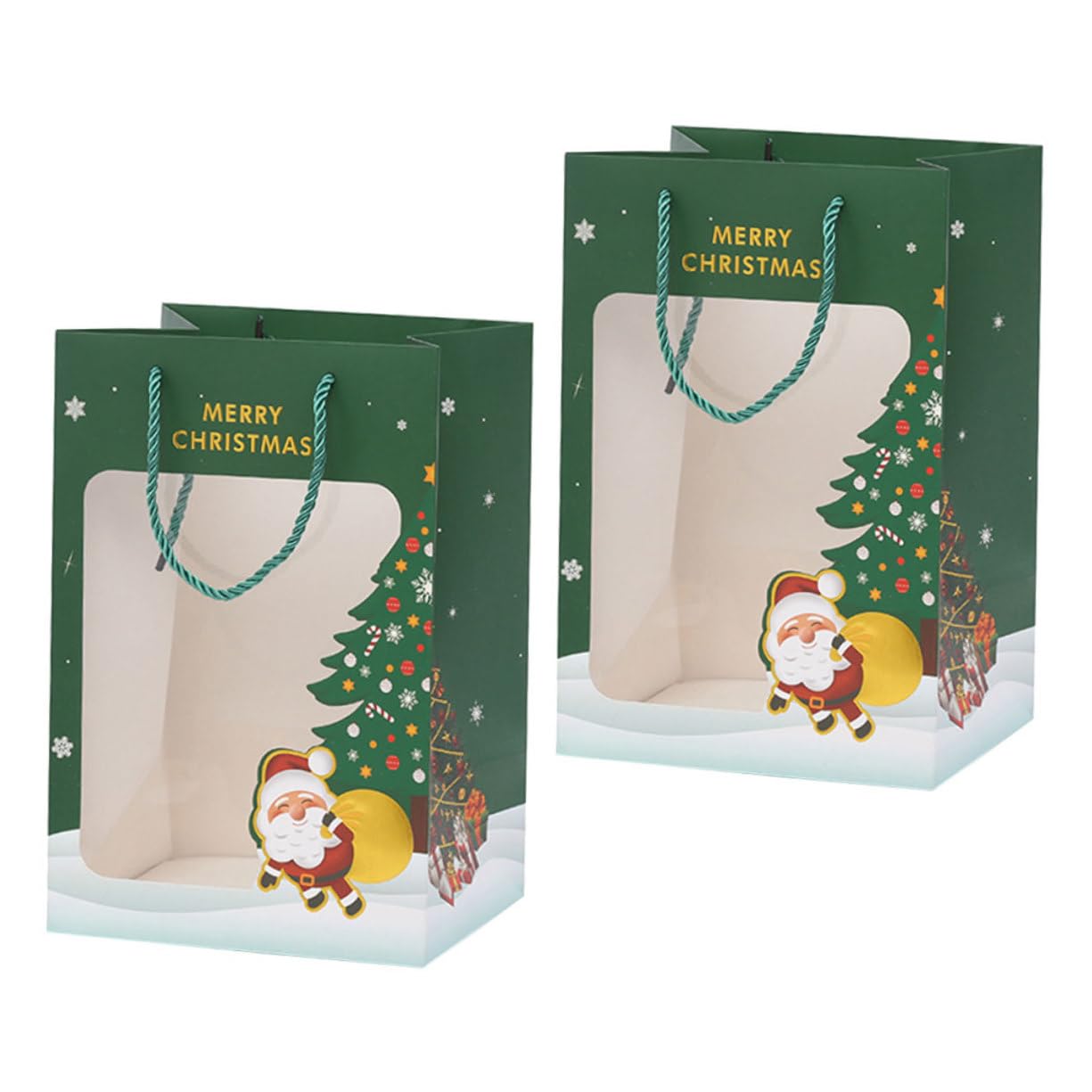 Beavorty 6 Pz Borsa natalizia il sacchetti borse rosse confezioni natalizie confezioni natale contenitori di caramelle natalizie sacchetto di natale di carta