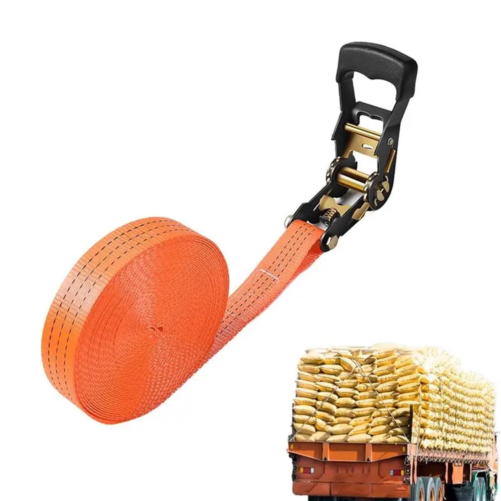 Universal Auto Spanngurt Einstellbare Auto Zurrgurte Mit Stahl Schnalle Heavy Duty Starke Ratsche Gürtel for Fracht Gepäck (Color : Black Buckle)