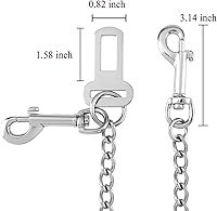Vista 4 de Mogoko Acero inoxidable para perros sin masticar, cable de seguridad para vehículos de mascotas, correa de correa de automóvil para perros grandes