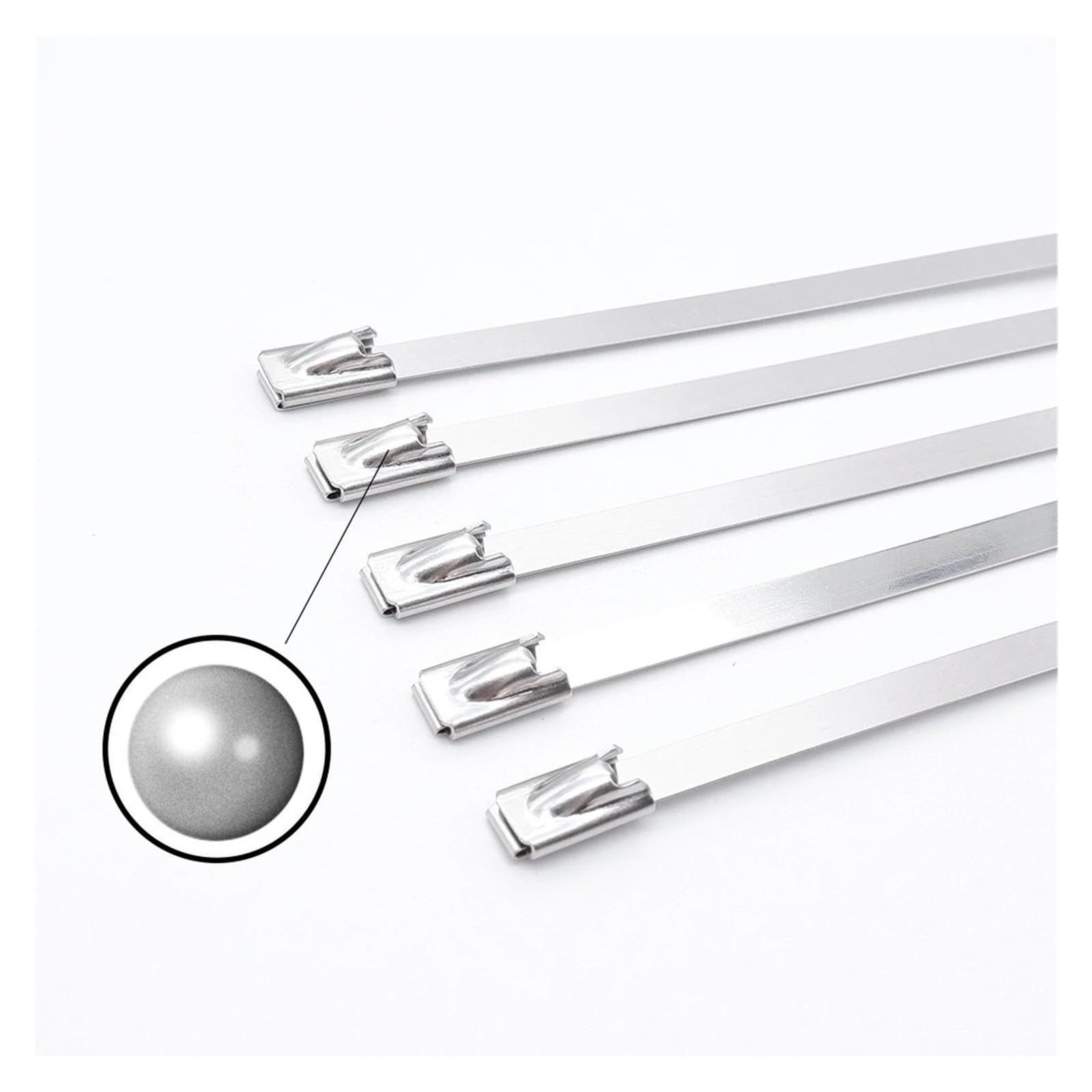Fascette fermacavi metalliche in acciaio inossidabile da 50 pezzi, fascetta fermacavi autobloccante larghezza 4,6 mm, organizer per supporti fermacavi multiuso(4.6x1000mm)