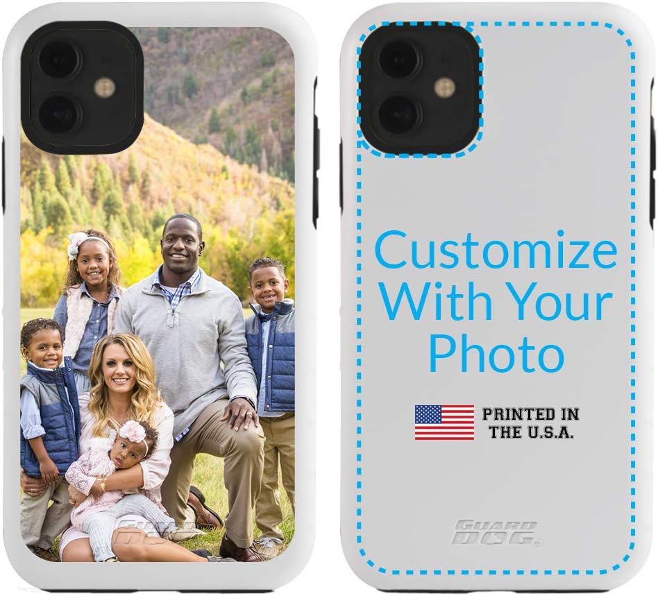 Guard Dog Custom iPhone 11 Cases – Personalized – Make Your Own Protective Hybrid Phone Case (White, Black)
