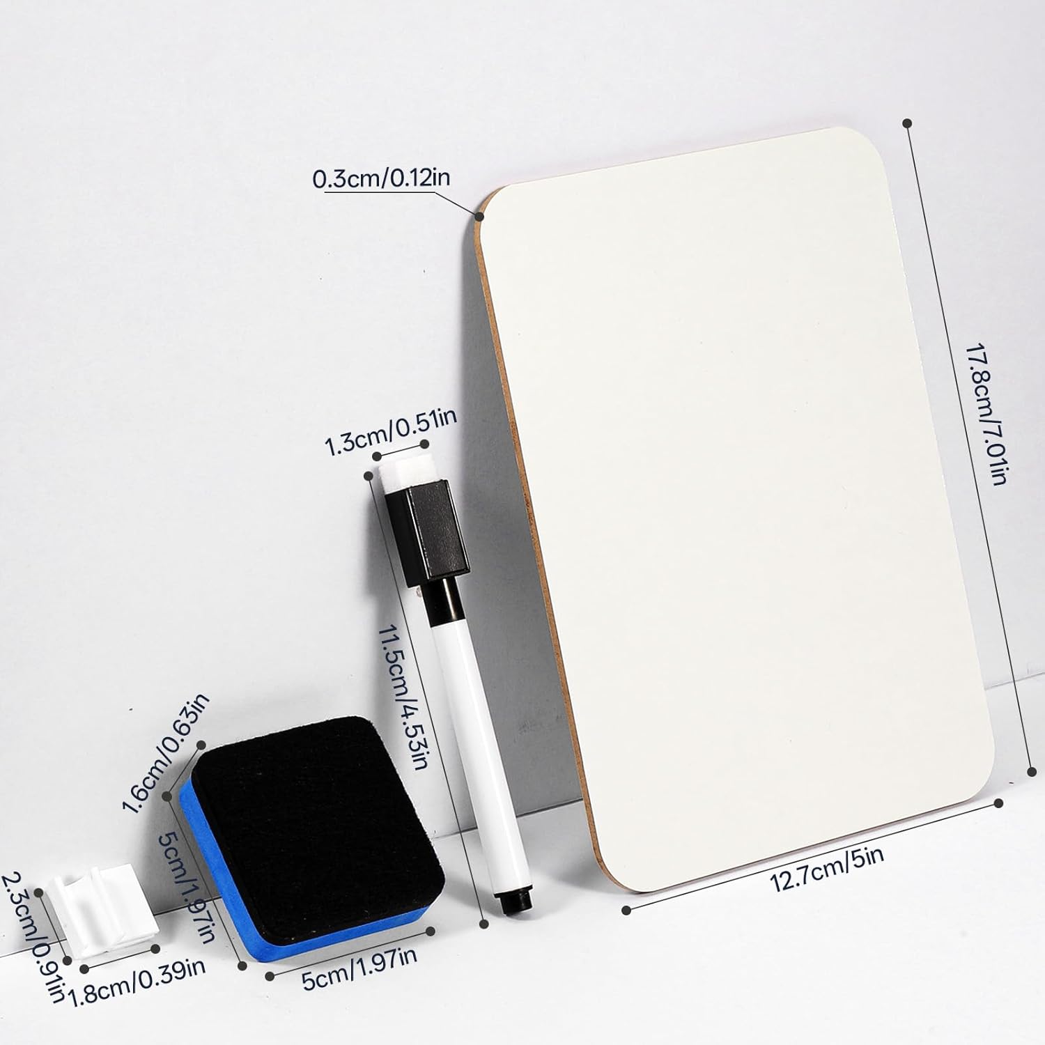 dry erase boards 12 pack double sided 5''x 7'' whiteboards with 12erasers & 12markers & 12pen holders dry erase boards portable drawing learning white boards for teacher supplies