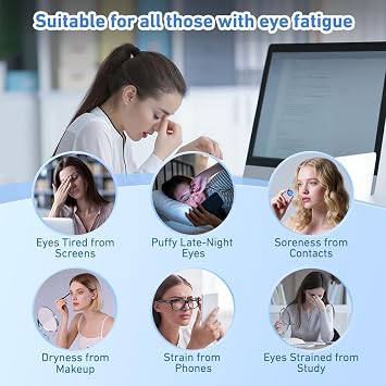 HANGSUN Powerful Dry Eye Relief Product ET100, Heated Eye Care Device, Moist Heat Treatment with High Concentration Steam for Tired, Sore or Dry Eyes