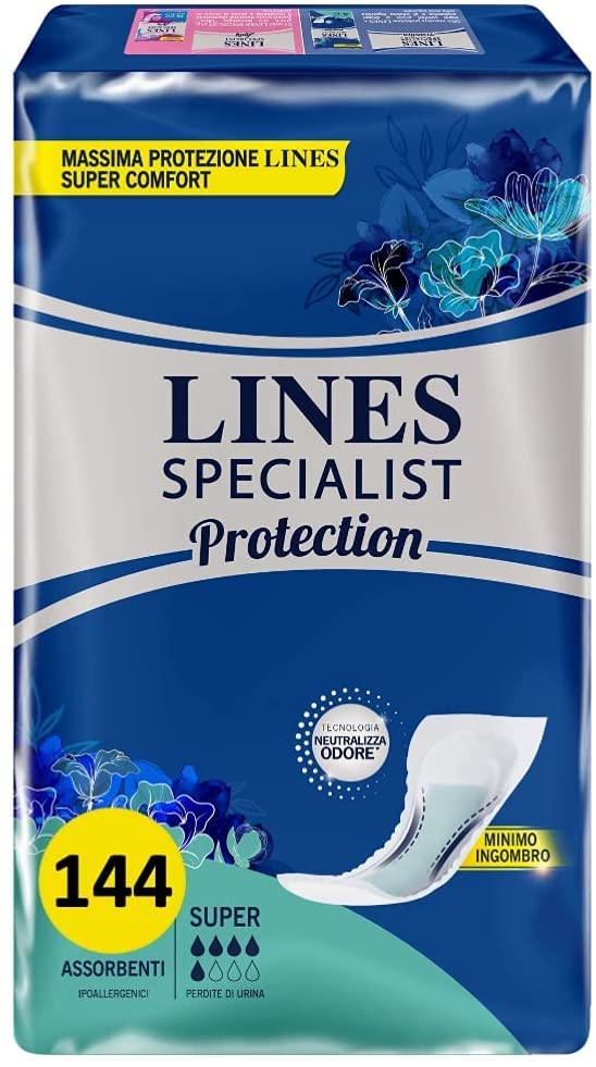 Lines Specialist 144 compresas para incontinencia, para hombre y mujer