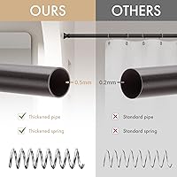 Vista 5 de Amazer Barra de cortina de ducha de tensión de resorte, 26-42 pulgadas, resistente al óxido, barra de cortina de baño, barra de cortina de ducha