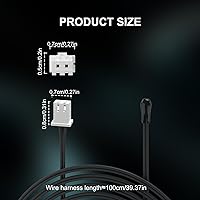 Vista 4 de DROK 10K Temperature Sensor Probe 5pcs, 1 Meter Waterproof Epoxy Resin NTC Thermistor Temperature Sensor Probe for Various Water Dispensers, Air