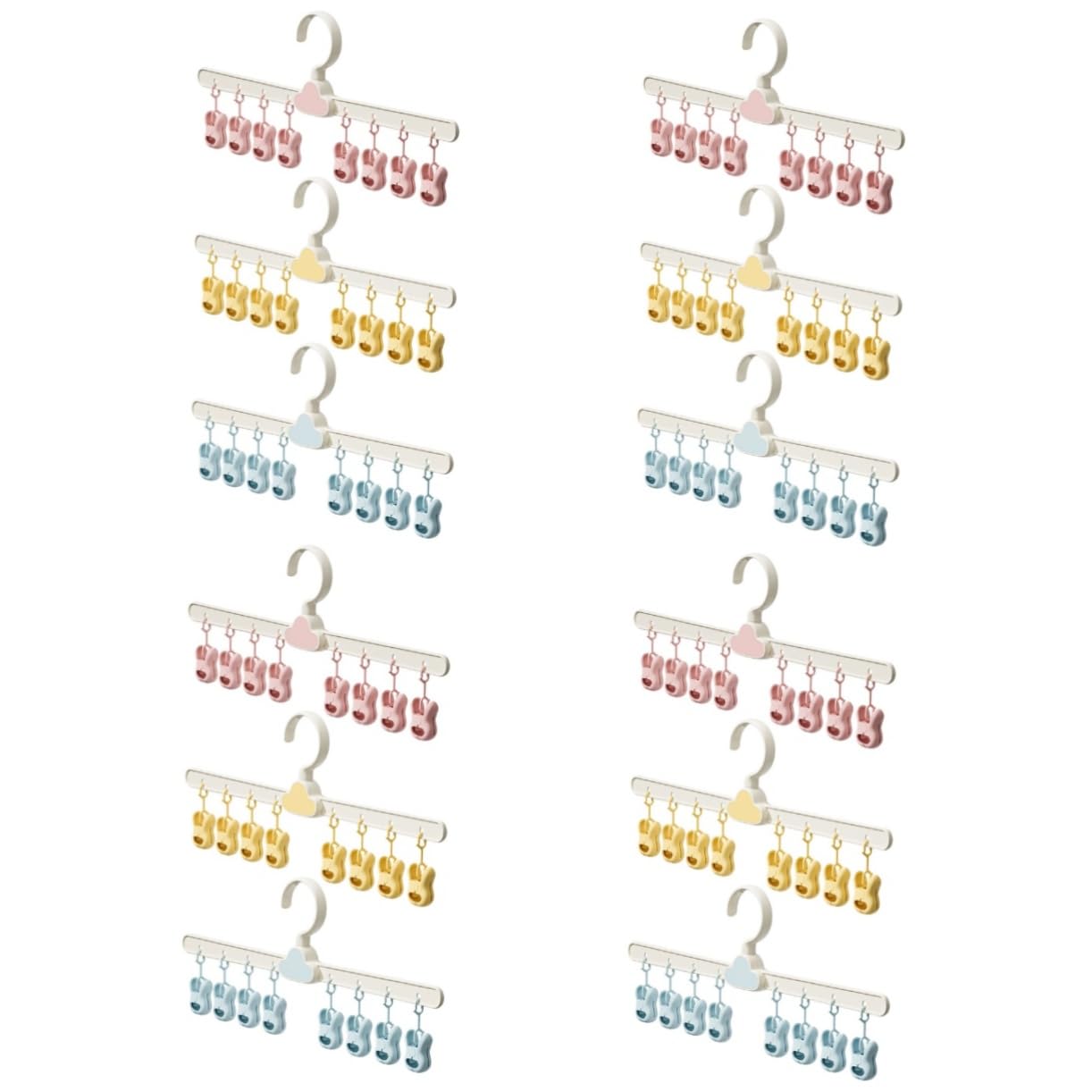 4 Sätze Wäscheständer Für Babysocken Wäscheklammern Zum Trocknen Von Kleidung Wäscheklammerständer Klappbar Kleiderständer Kinder Kinderkleiderbügel Kinder Kleiderbügel 3 Stück * 4