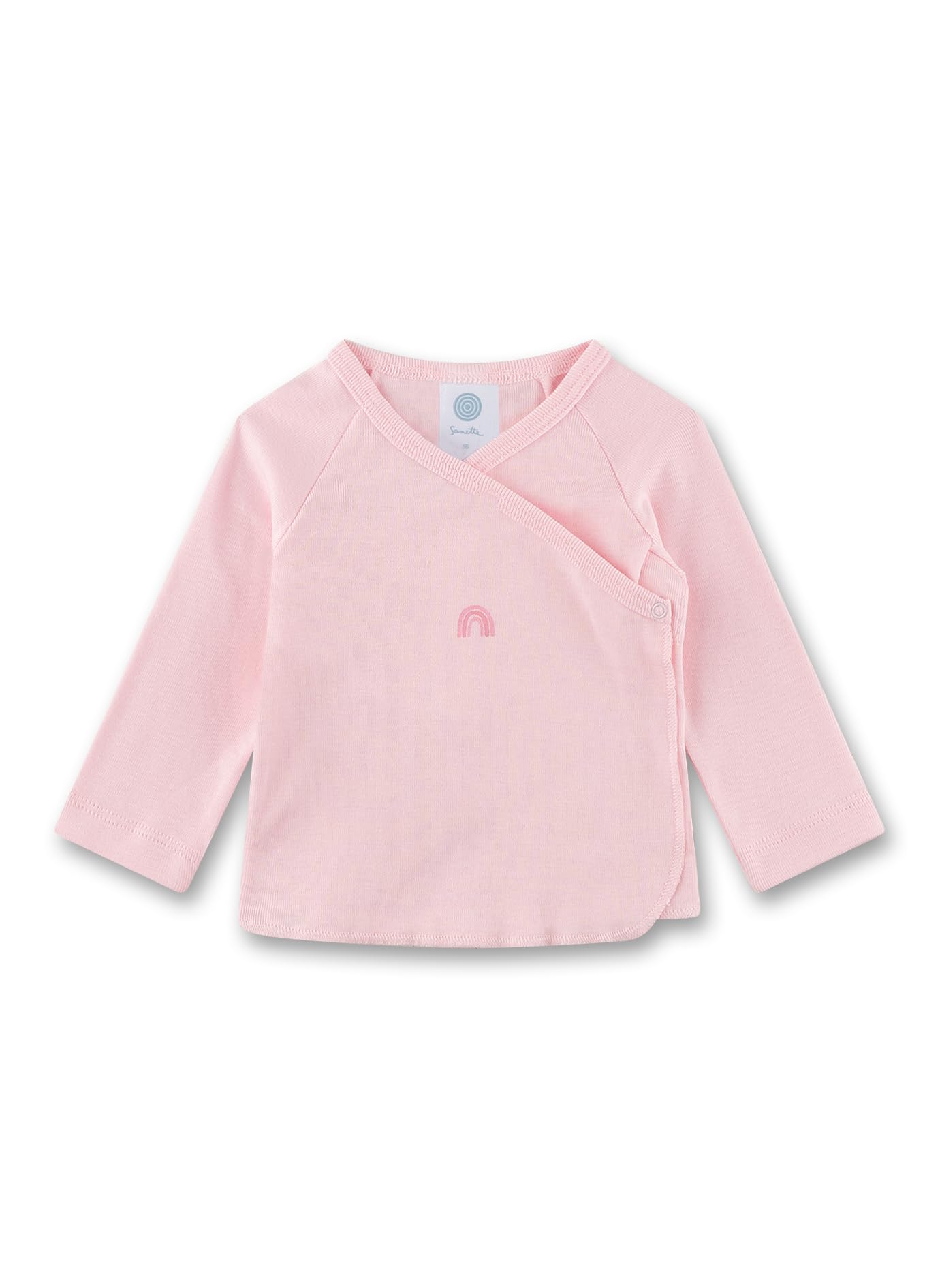 Sanetta Baby-Wickelshirt beige Regenbogen | Nachhaltiges und süßes Unisex-Wickelshirt für aus Bio-Baumwolle. Baby Wickelshirt
