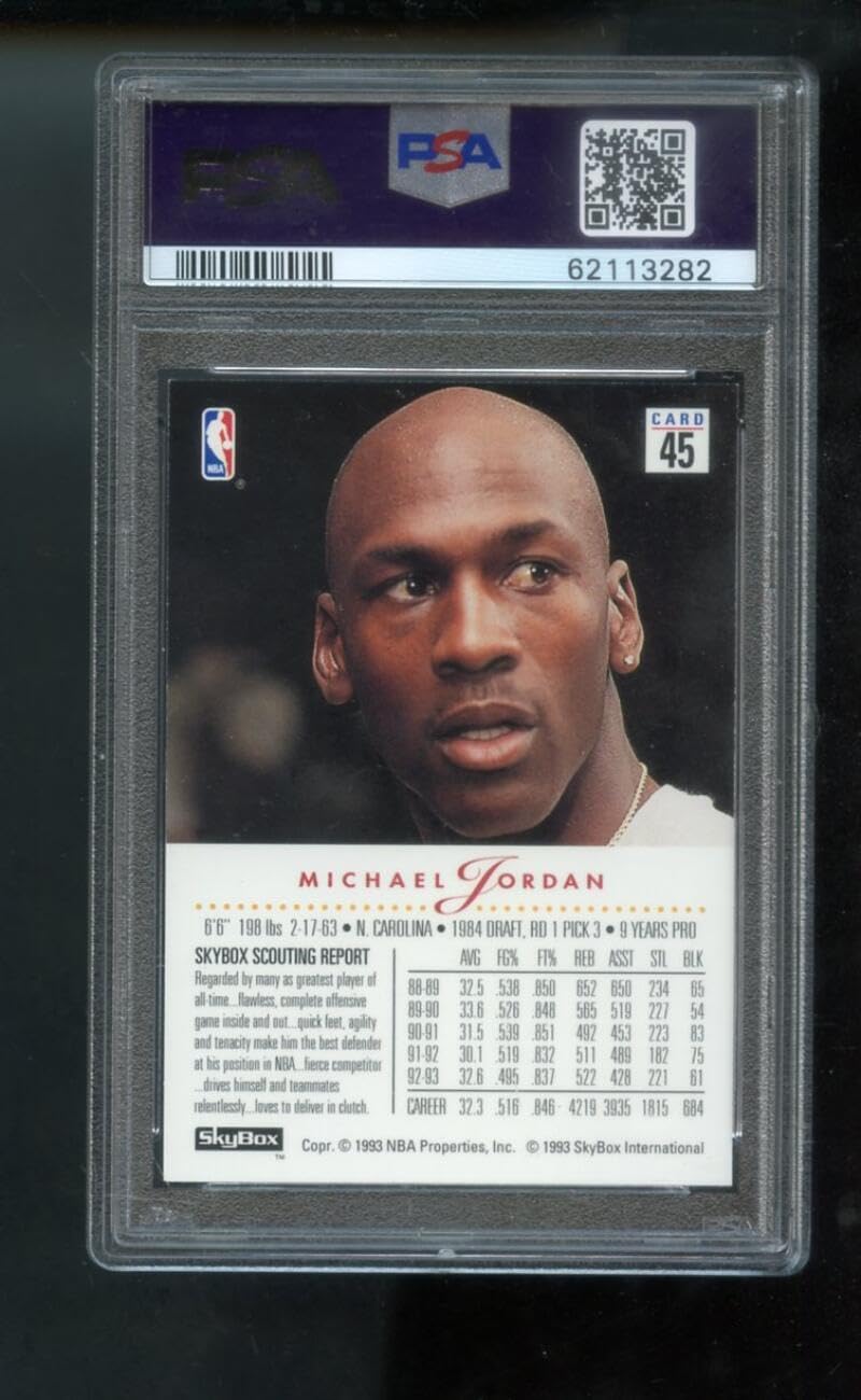 1993-94 Skybox Premium #45 Michael Jordan PSA 8 Graded Basketball Card NBA 93-94 1993-1994 Chicago Bulls