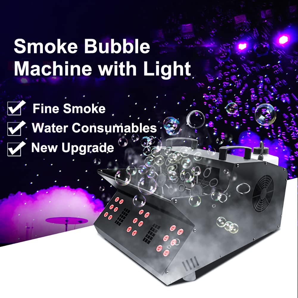 3-in-1 LED Fog Machine Bubble Machine 1500 W Bubble Double Maker