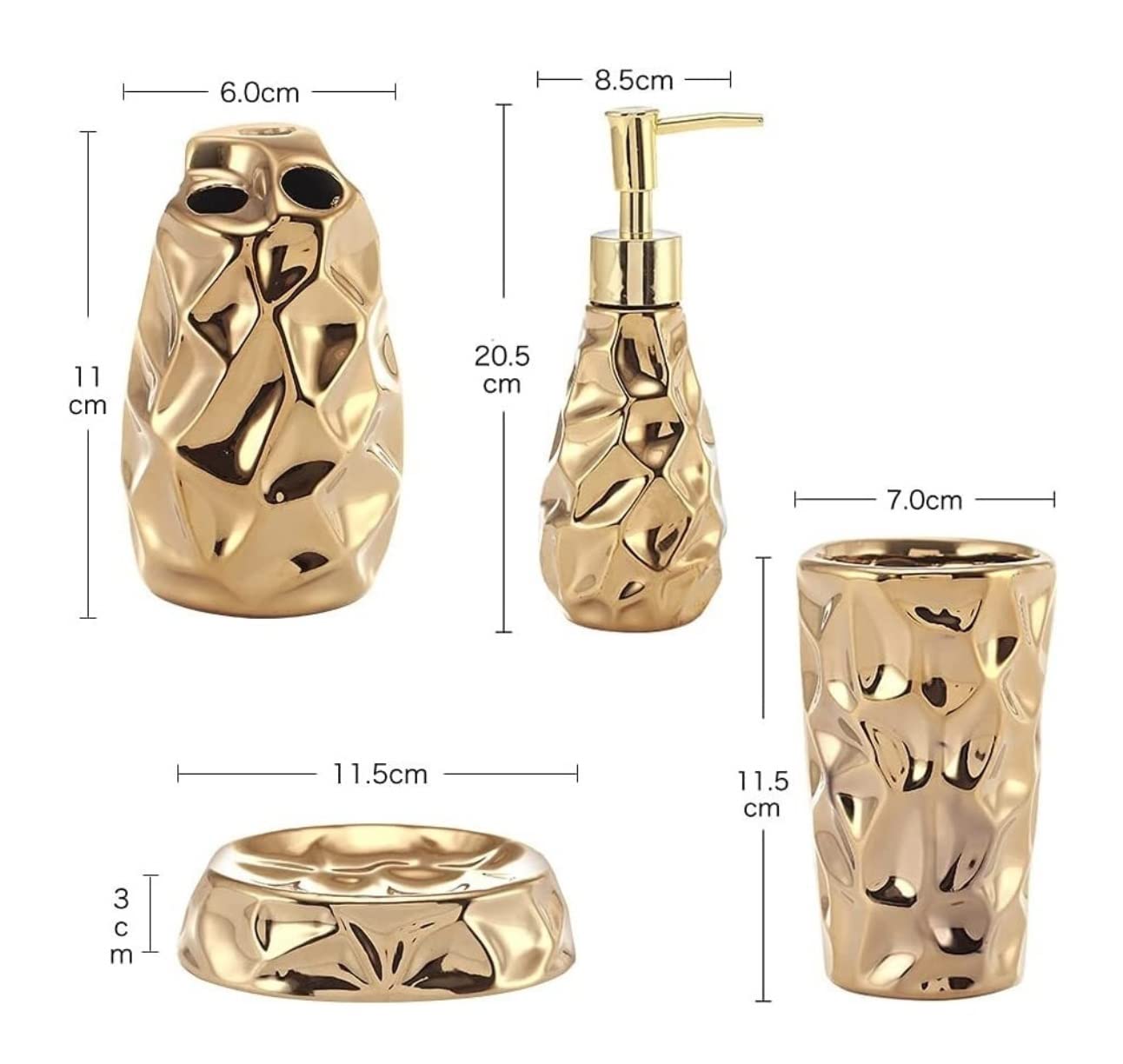 Badezimmer Set Gold Badezimmer Zubehör Sets Keramik Zahnbürstenhalter Set Bad Kreatives Kit Als Geschenk Dekoration Organizer(5pcs)