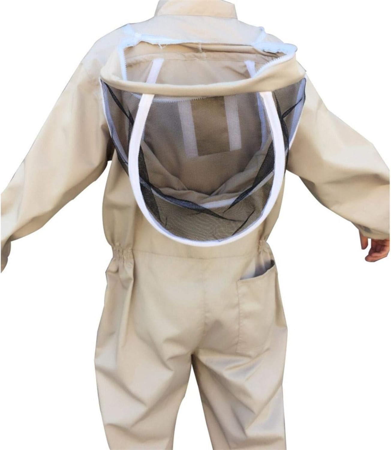 Tuta da Apicoltore per Apicoltori, Tuta da Apicoltore Professionale Tuta Protettiva per Apicoltura Completa per Il Corpo Tuta per Ape Ventilata con Elastico, Guanti in Pelle, L/XL/XXL