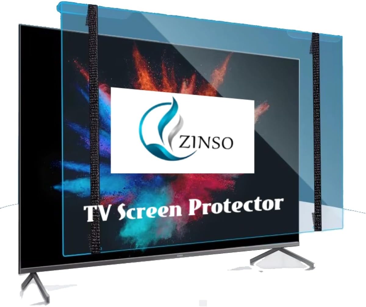 ZINSO 49 Inch 3mm Acrylic TV Screen Guard | 9H Hardness | Scratch & Splash Resistant | ISO Certified Protection with Ultra HD Clarity
