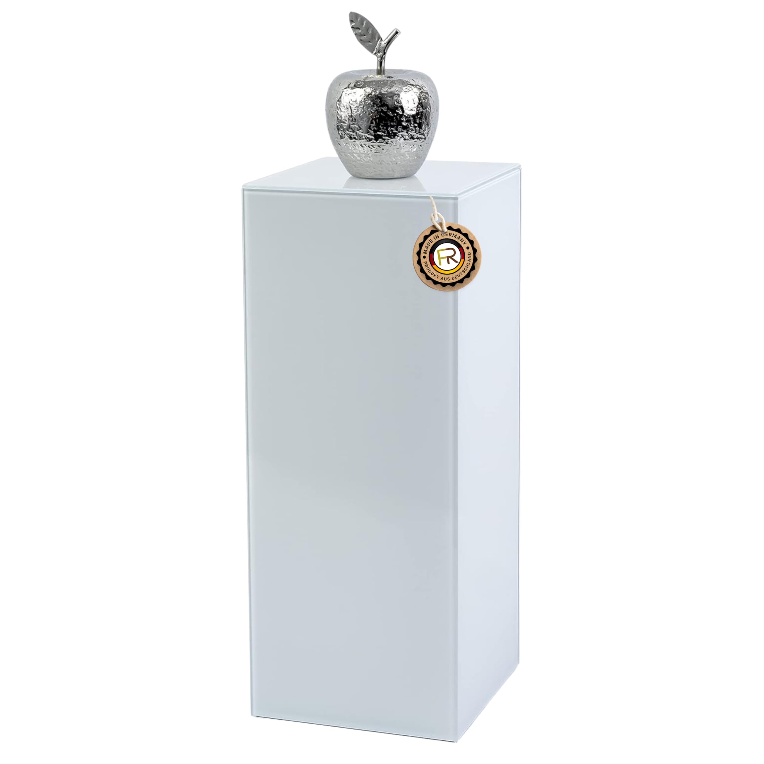 Colonna di fiori di design, in vetro bianco, 20 x 20 x 50 cm, per soggiorno, moderno, robusto piedistallo floreale, pratica colonna decorativa rettangolare, supporto per fiori grande,