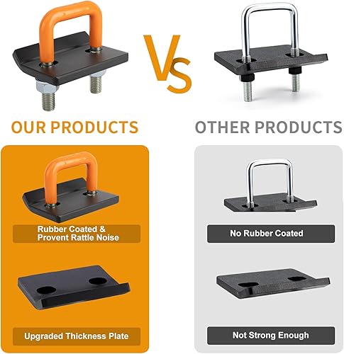 Miniatura 3 de Tensor de enganche para enganches de 1.25 pulgadas y 2 pulgadas, estabilizador de enganche antitraqueteo resistente con revestimiento de goma,