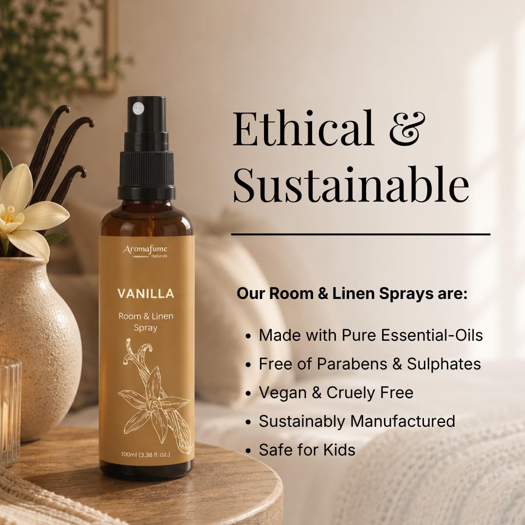 Vanilla Air Freshener Spray for Room, Linen & Pillow 100ml by Aromafume view 9