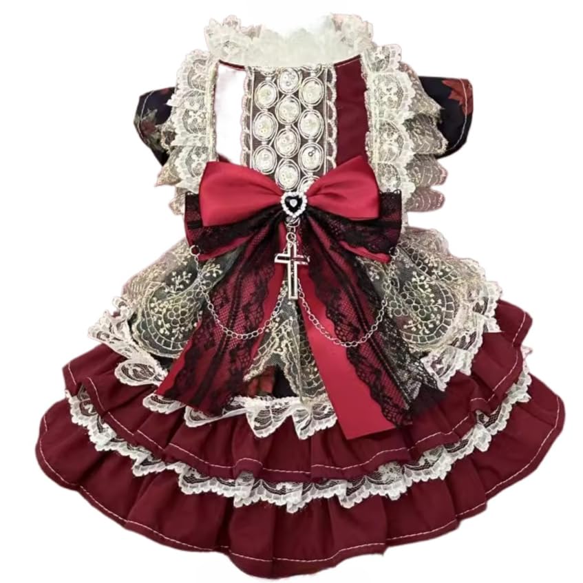 Vestido de Princesa para Perros Pequeños M Rojo
