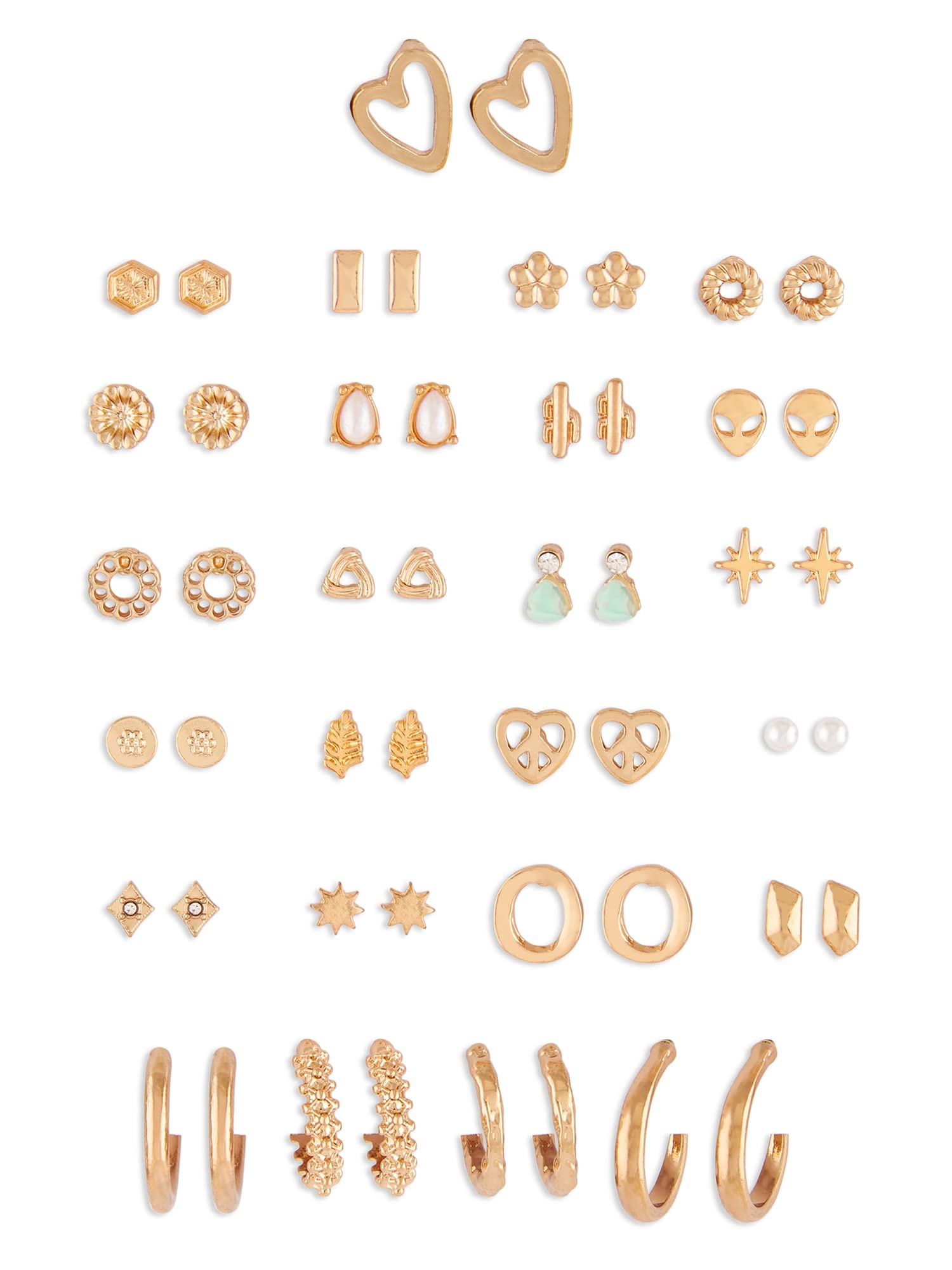 Zaveri Pearls Set of 25 Gold Tone Classy Contemporary Studs & Hoop Earrings For Women-ZPFK14642 (B0BCG1KNNW) Amazon Price History, Amazon Price Tracker