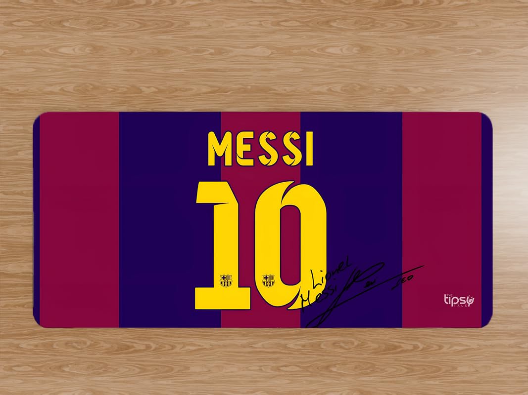 The Tipsy Tale "The G.O.A.T of Football - Messi Print Mousepad || Size: XL (90x42 CM) || Anti-Slip Rubber Base Desk Mat with Smooth Surface & Non-Slip Base for Gaming & Work || Durable & Stylish-image-23