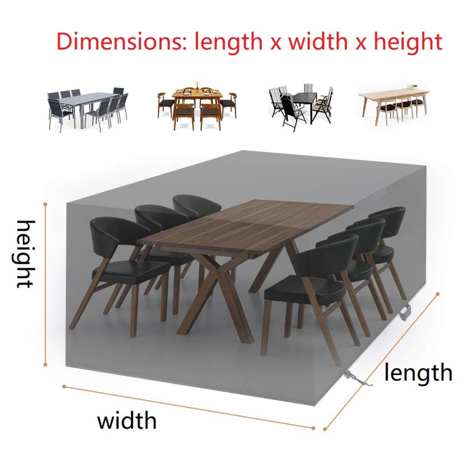 Housse Table De Jardin 160x75x100cm Noir 420D Tissu Oxford Imperméable Résistance Anti-UV Bache Table De