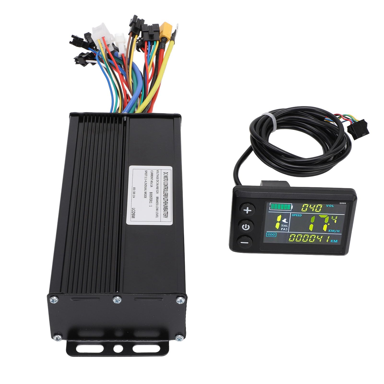 BuyWeek Zestaw bezszczotkowy kontroler silnika elektrycznego, bezszczotkowy kontroler 40A 3 Sinus Fashion Wave Controller z kolorowym wyświetlaczem S866