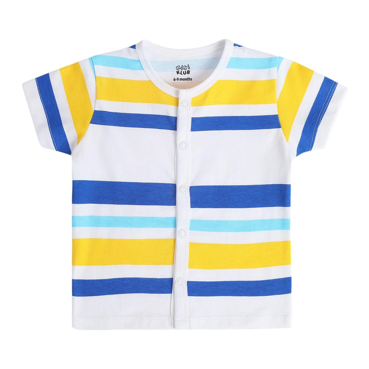 miniklub Baby Short Sleeve Front Open White/Red/Yellow Cotton Regular Fit Vest Pack Of 3 (New Born) 3