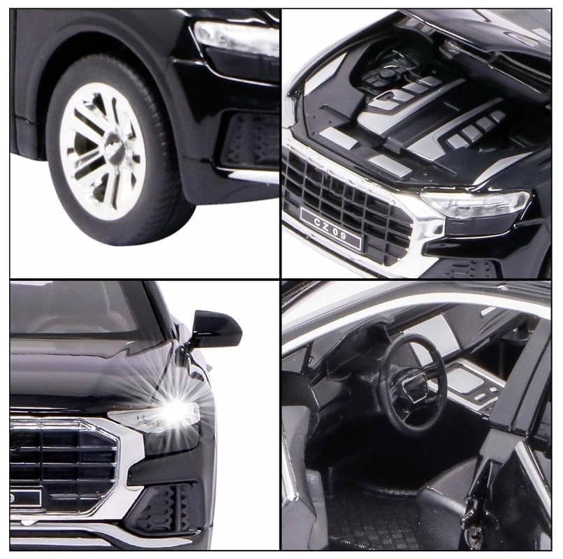 Image of Invite 1:32 Diecast Audi Q8 Alloy Metal Car Scale Model Pullback with Sound Light Mini Auto Toy car for Kids Best Gifts Toys for Kids Boys(1:32 Audi Q8 - Blue)