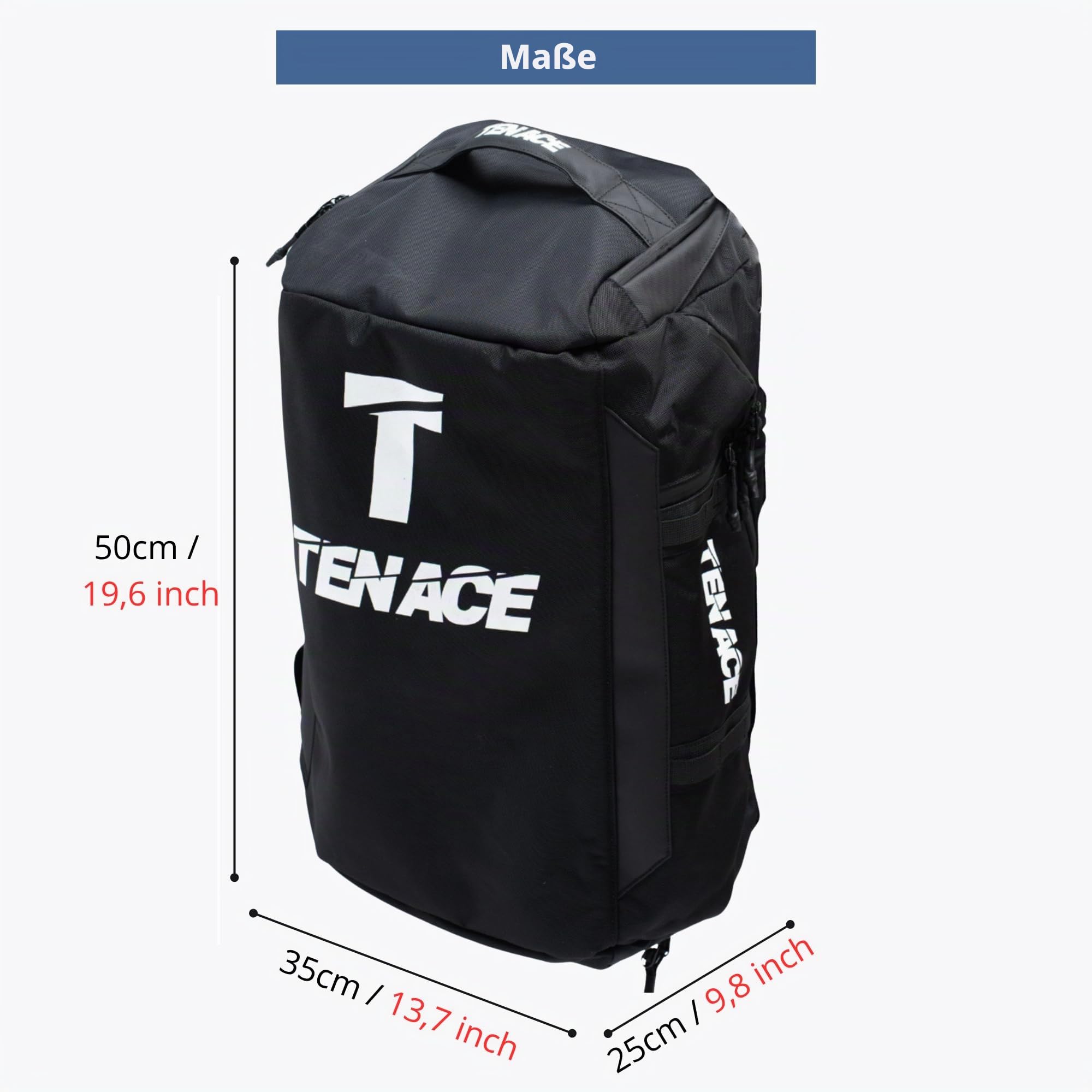 Tenace Großer Rucksack mit Jiu Jitsu, MMA Sporttasche Grappling, Boxen, Muay Thai, groß und langlebig für Kampfsportarten
